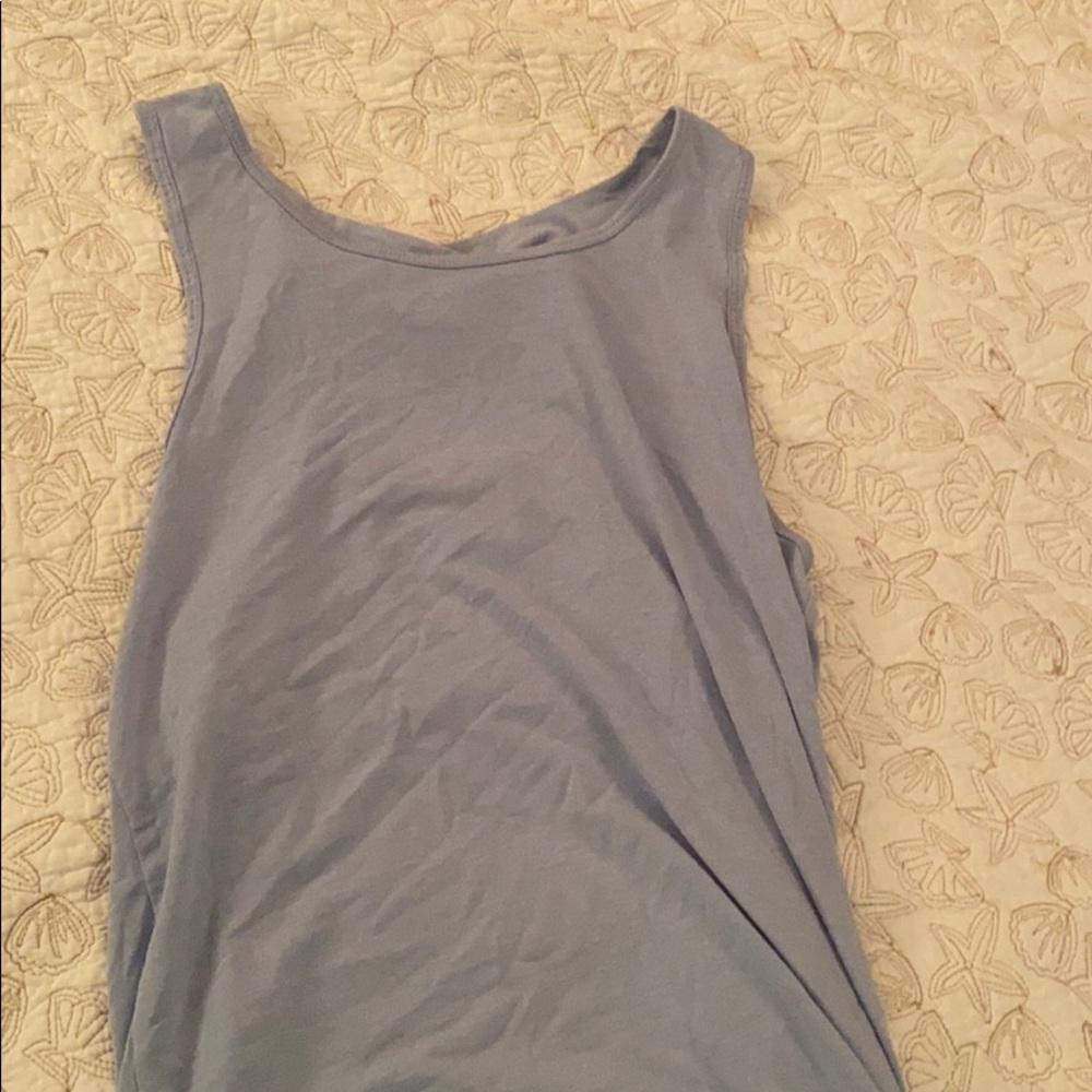 Blue athletic tank top
